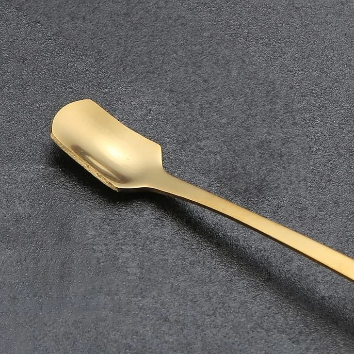 Chavin Steel 17 cm Gold 6 Pieces Long Coffee and Smoothie Mixing Spoon CIN577SR-6
