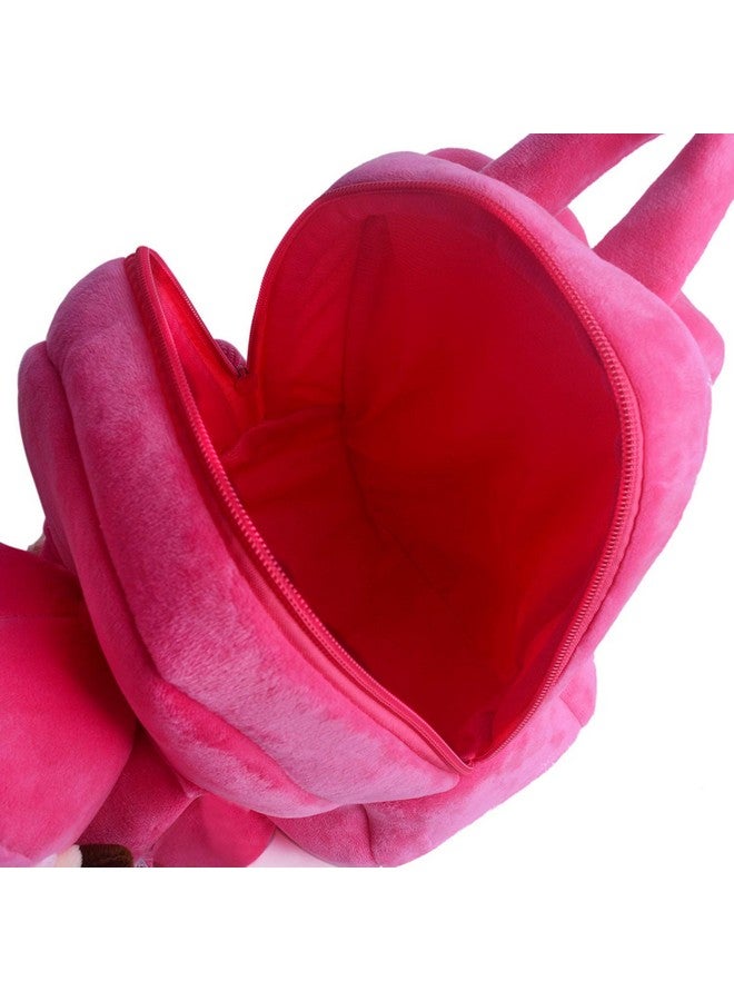 فرانتك حقيبة مدرسية ناعمة للسفر من Frantic Kids برسومات كرتونية على شكل حيوان، حقيبة ظهر قياسية ناعمة من القطيفة، مقاس S للأولاد والبنات والأطفال من عمر 2 إلى 5 سنوات، حضانة الأطفال/الأولاد/الفتيات، مرحلة ما قبل المدرسة، النزهات (جسم كامل، أرنب وردي) صغيرة، 10 لتر - Image 3