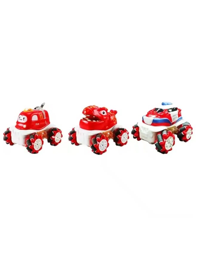 Stem 1:36 2.4G Anti-frequency Nine Pass Light Vinyl Cartoon Side-shift Stunt Car Red Color – 1PC Style May Vary - Image 3