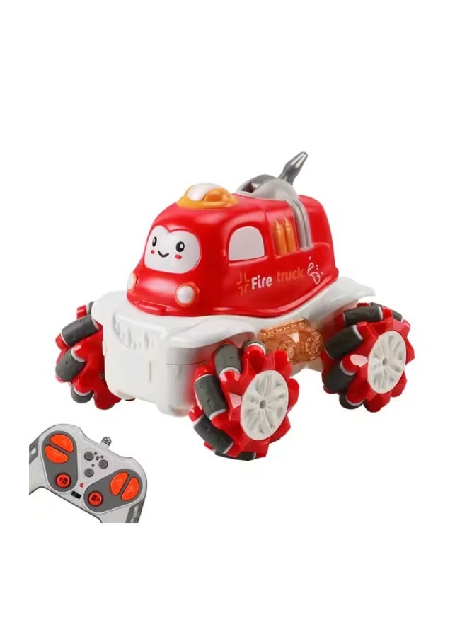 Stem 1:36 2.4G Anti-frequency Nine Pass Light Vinyl Cartoon Side-shift Stunt Car Red Color – 1PC Style May Vary - Image 4