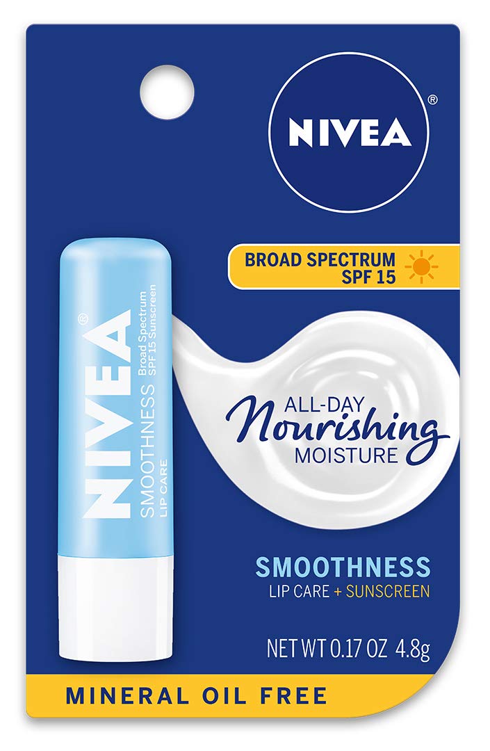 NIVEA Smoothness Lip Care - Broad Spectrum SPF 15 For Chapped Lips - .17 oz. Stick - Image 1
