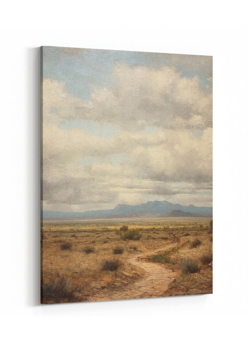 LOWHA Canvas Wall Art Stretched Over Wooden Frame with Desert Road Painting  - Image 4