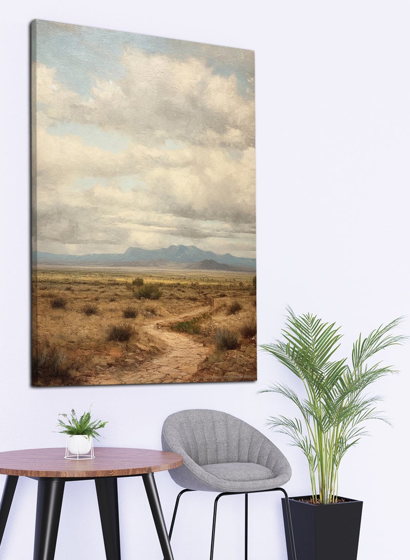 LOWHA Canvas Wall Art Stretched Over Wooden Frame with Desert Road Painting  - Image 3