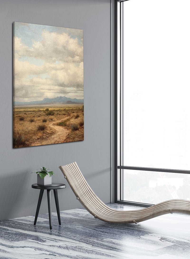 LOWHA Canvas Wall Art Stretched Over Wooden Frame with Desert Road Painting  - Image 2