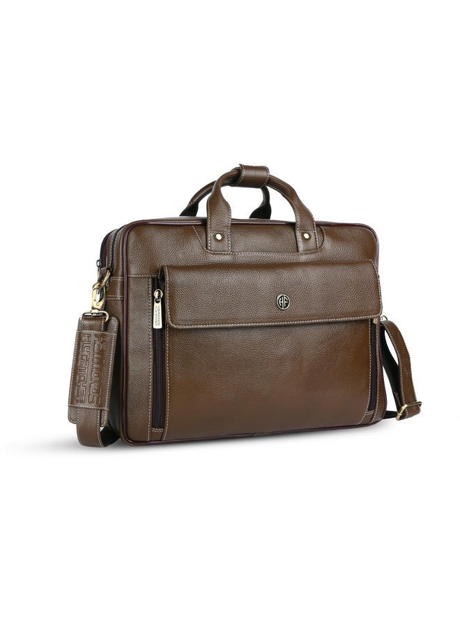 HAMMONDS FLYCATCHER حقيبة مكتب هاموندز فلاي كاتشر جلدية أصلية للرجال، حقيبة لابتوب جلدية احترافية 15.6" للرجال للمكتب، السفر، الاستخدام اليومي، حزام قابل للتعديل وفتحات متعددة - ضمان لمدة سنة - خشب فرش - Image 1