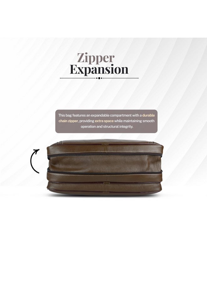 HAMMONDS FLYCATCHER حقيبة مكتب هاموندز فلاي كاتشر جلدية أصلية للرجال، حقيبة لابتوب جلدية احترافية 15.6" للرجال للمكتب، السفر، الاستخدام اليومي، حزام قابل للتعديل وفتحات متعددة - ضمان لمدة سنة - خشب فرش - Image 5