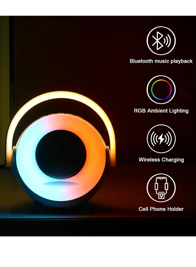 PX-03 شحن لاسلكي يضيء سمّاعات بلوتوث شاحن هاتف لاسلكي مصباح جو مصباح ضوء الليل - Image 3