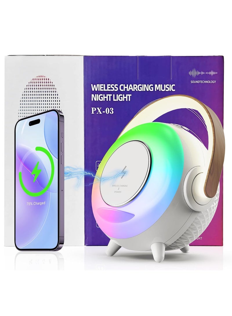 PX-03 شحن لاسلكي يضيء سمّاعات بلوتوث شاحن هاتف لاسلكي مصباح جو مصباح ضوء الليل - Image 1