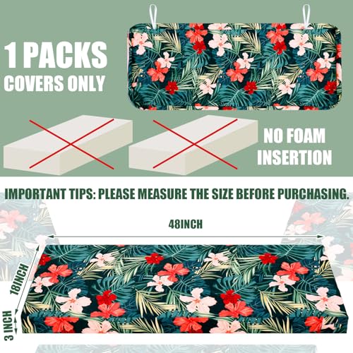 SmoothNovelty Hawaiian Outdoor Patio Bench Cushion Cover No Insert Palms Cushion Cover Replacement with Zipper Waterproof Loveseat Cushion Covers for Swing Sofa Chair Furniture48 x 18 x 3 Inch - Image 3