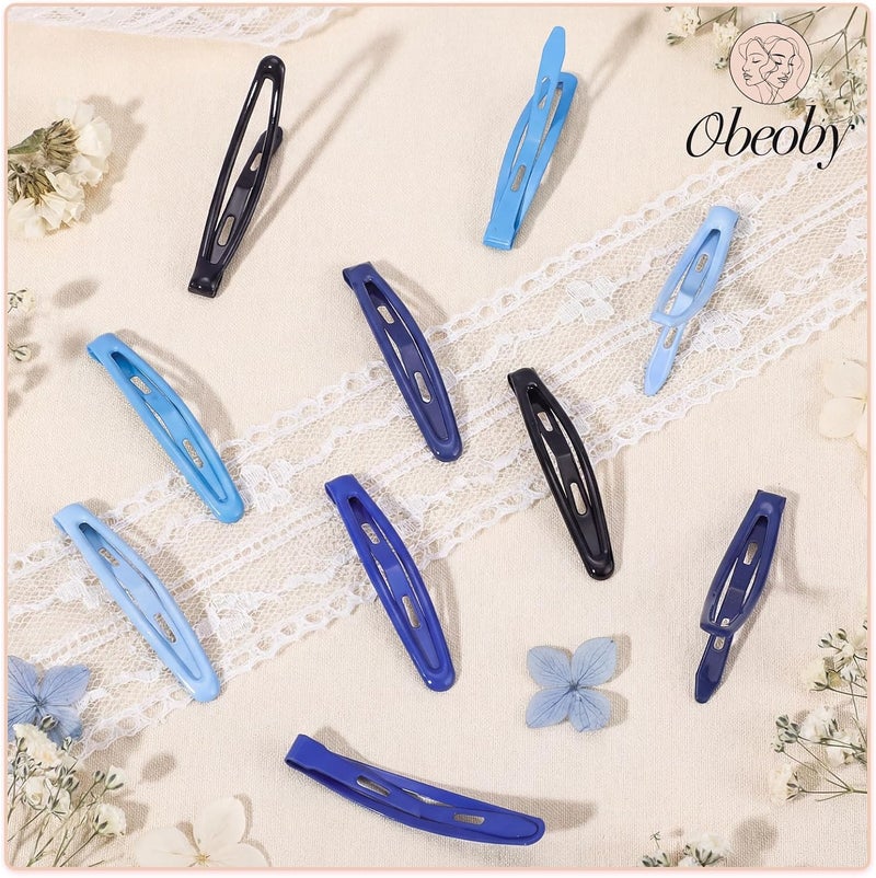 obeoby 40 قطعة من مشابك الشعر المعدنية، مقاس 2.36 بوصة، إكسسوارات للنساء والفتيات (أزرق، 5 ألوان) - Image 5