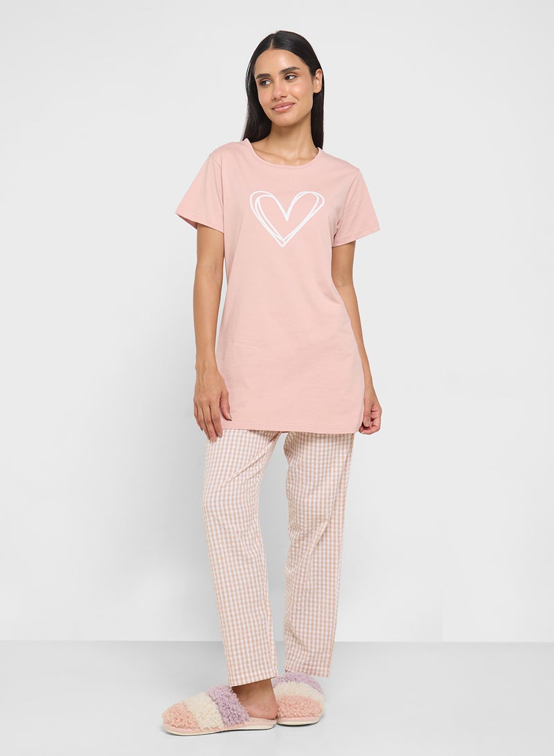 Ginger Cotton Graphic T-Shirt Night Dress - Image 4