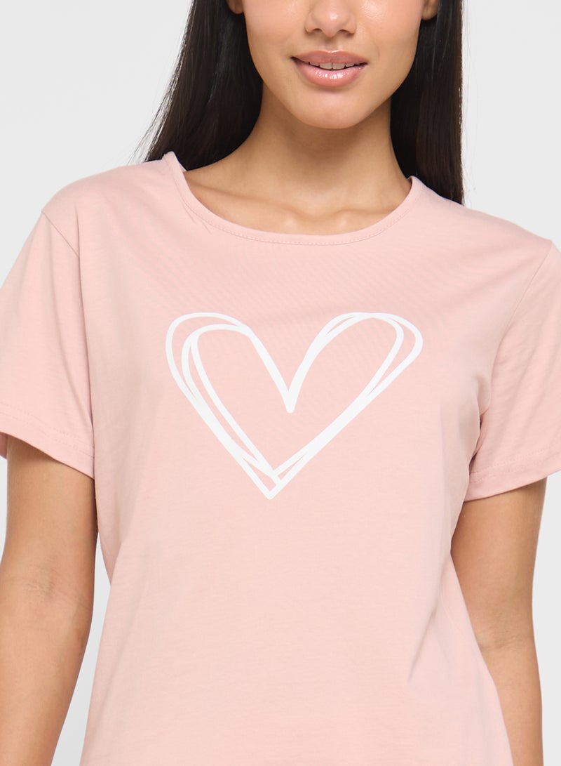 Ginger Cotton Graphic T-Shirt Night Dress - Image 3
