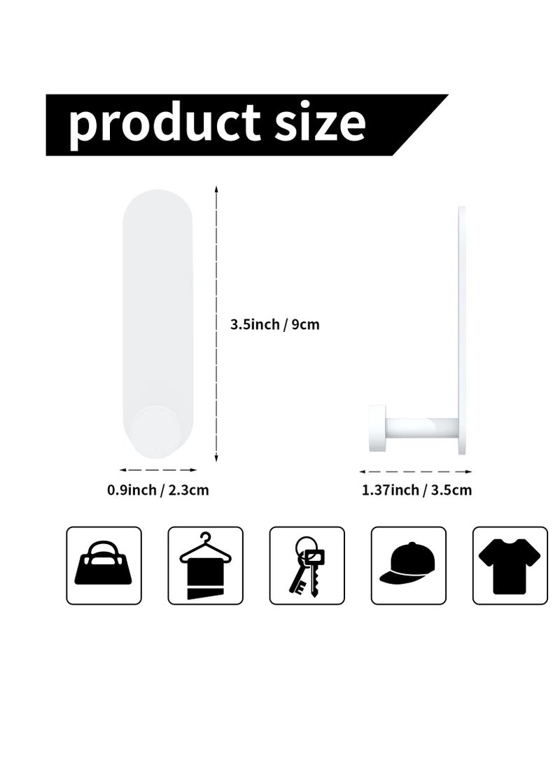 4 PCS White Adhesive Hooks Self Adhesive Hooks No Nails Wall Hangers Suitable For Hanging Robe Clothes Keys Kitchen Hallway Hooks Bathroom Tower Hooks Glue Sticky - Image 3