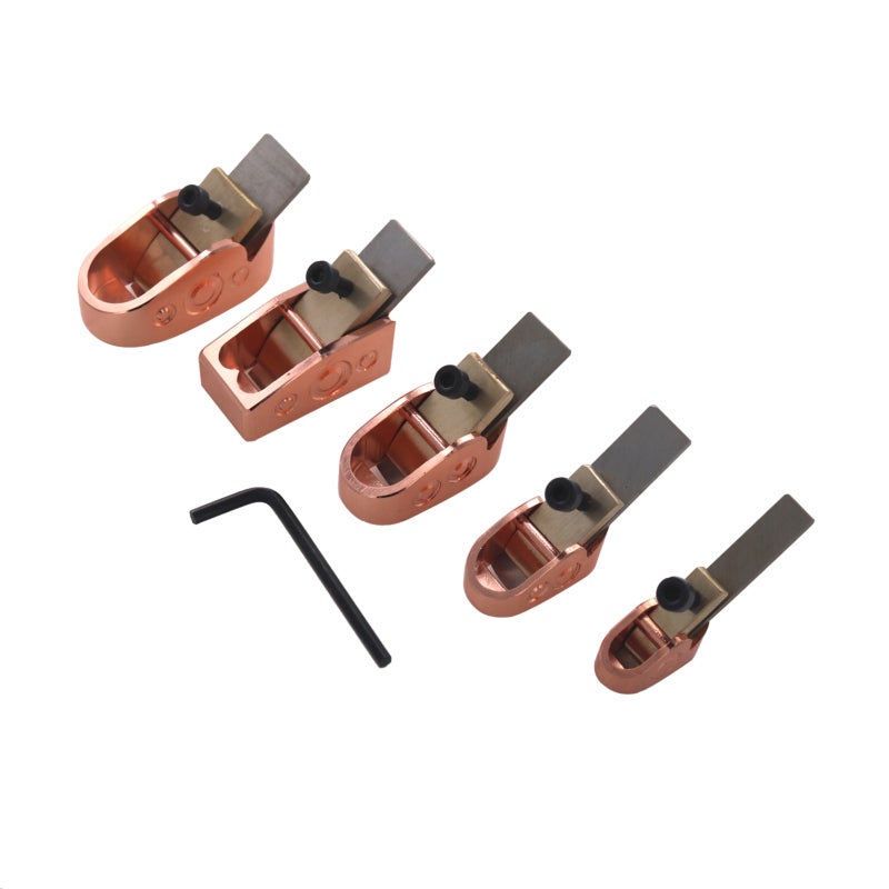 Brass Plane Cutter: Rose Gold, 5 Sizes, Curved Sole, Adjustable Screw, Sharp Steel Blades - Exquisite Durable Body, Flexible Efficient Use for DIY Violin Cello Wood Instrument Woodworking - Image 1