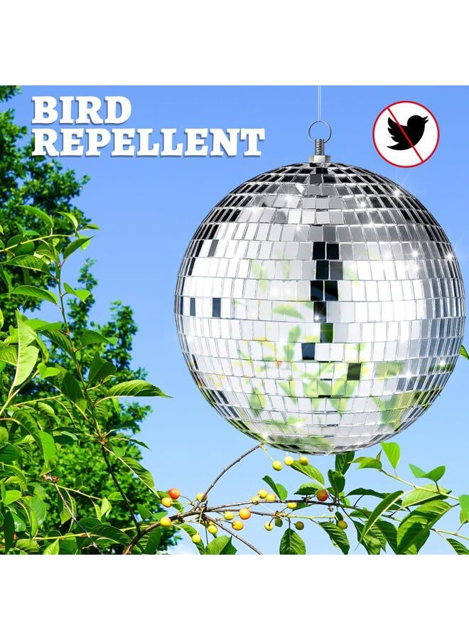 Haull 8 Pcs Large Disco Ball Set Silver Mirror Disco Balls Reflective Ball with Hanging Ring Party Hanging Ornament Decoration for Stage Club Ballroom Dance Wedding Prom Props (8'', 6'') - Image 5