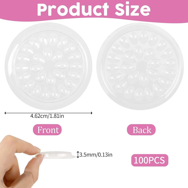 KASTWAVE Disposable Lash Trays 100Pcs, Transparent Plastic Eyelash Glue Holders, False Eyelash Pads for Extensions, Professional Eyelash Application Tools - Image 3