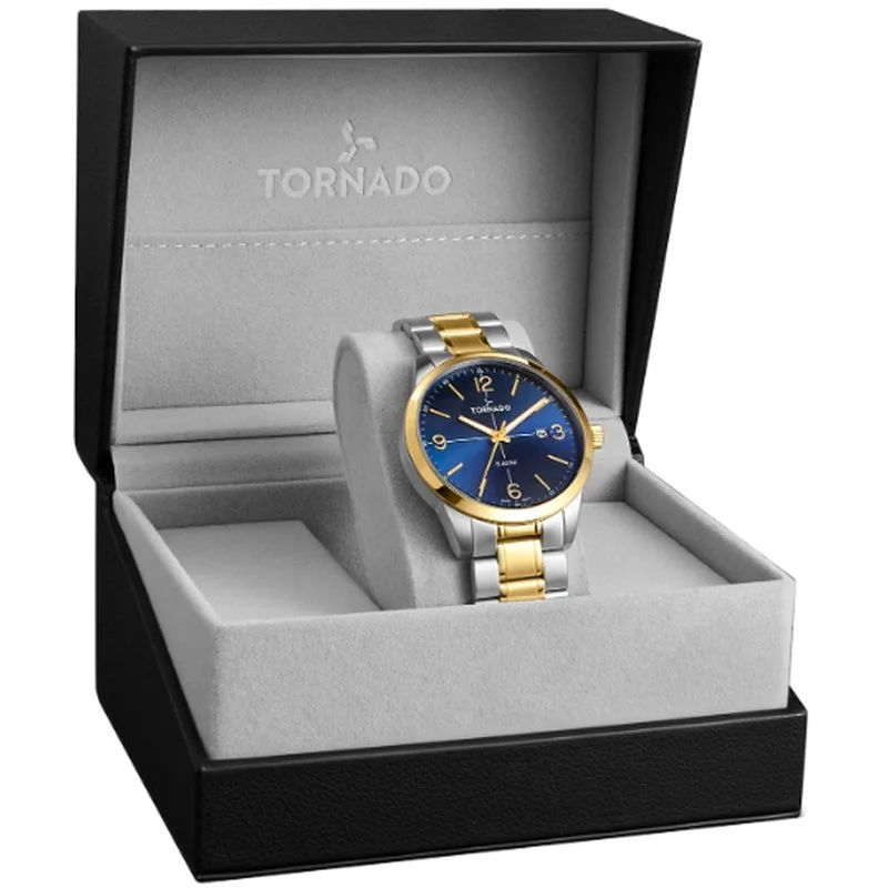 TORNADO Tornado Classic T24007-TBTN Men Analog Display Watch & Stainless Steel Strap Gold