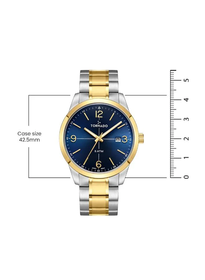 TORNADO Tornado Classic T24007-TBTN Men Analog Display Watch & Stainless Steel Strap Gold