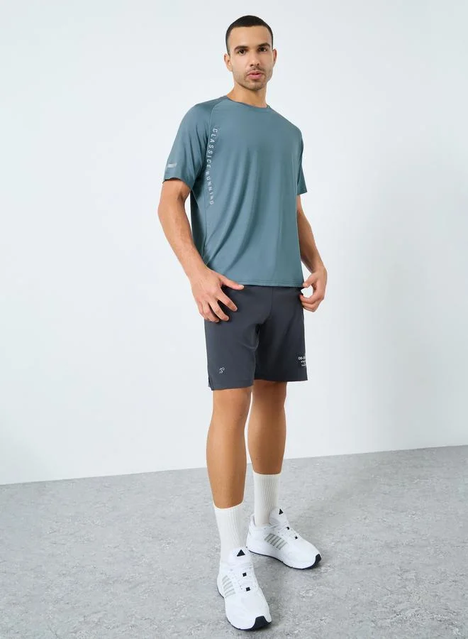 Styli Active Regular Fit Side Placement Print Detailing Athleisure T-Shirt
