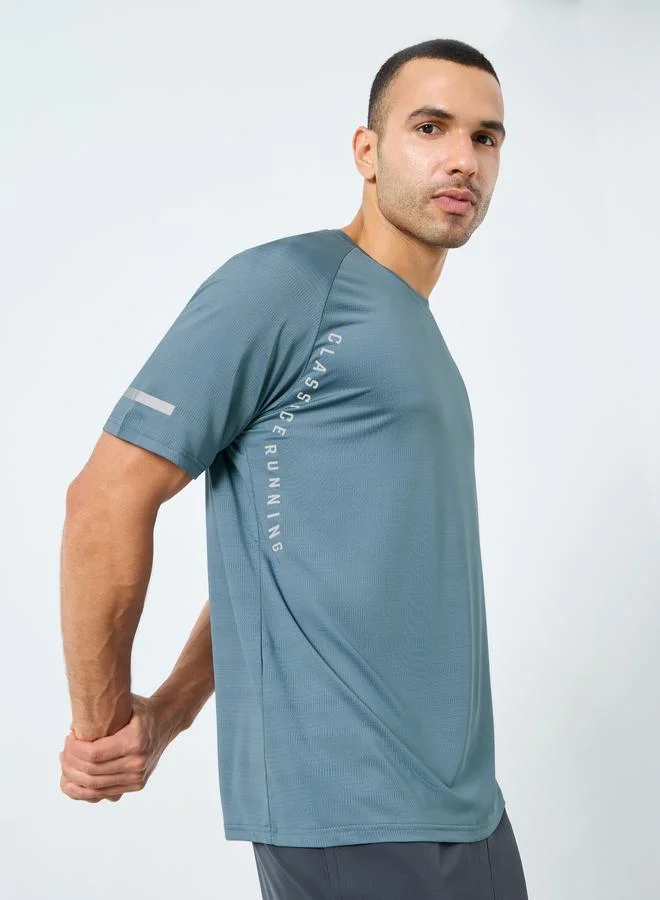 Styli Active Regular Fit Side Placement Print Detailing Athleisure T-Shirt