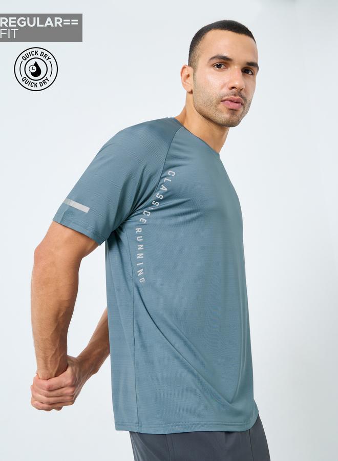 Styli Active Regular Fit Side Placement Print Detailing Athleisure T-Shirt - Image 1