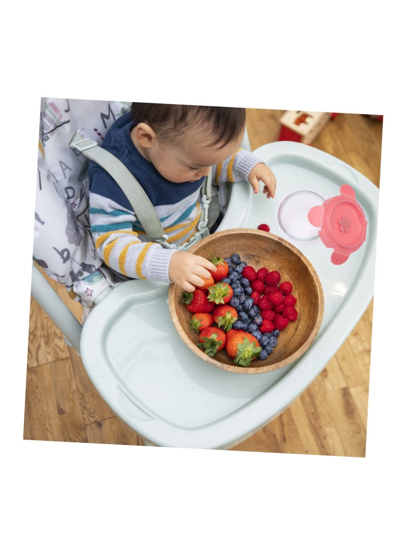 SYOSI 2Pcs Glass Supplementary Food Box Container Dessert Bowls Pink Glass Food Storage Refrigerator Produce Bins  - Image 2