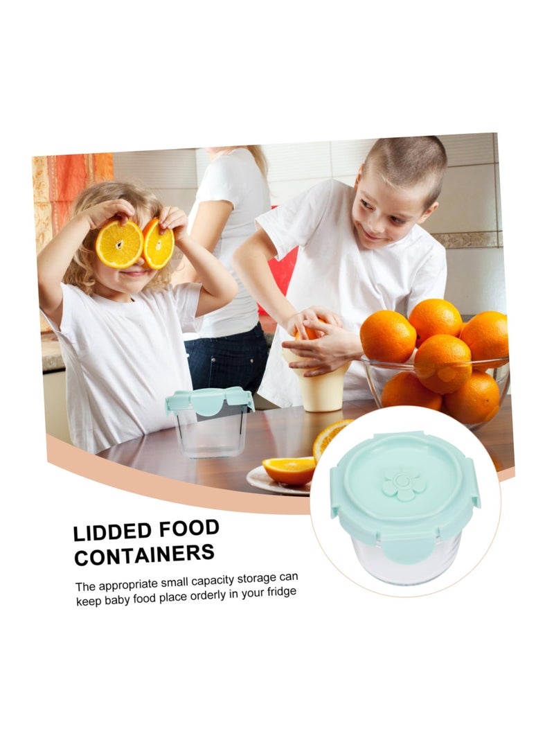 SYOSI 2Pcs Glass Supplementary Food Box Container Dessert Bowls Pink Glass Food Storage Refrigerator Produce Bins  - Image 4