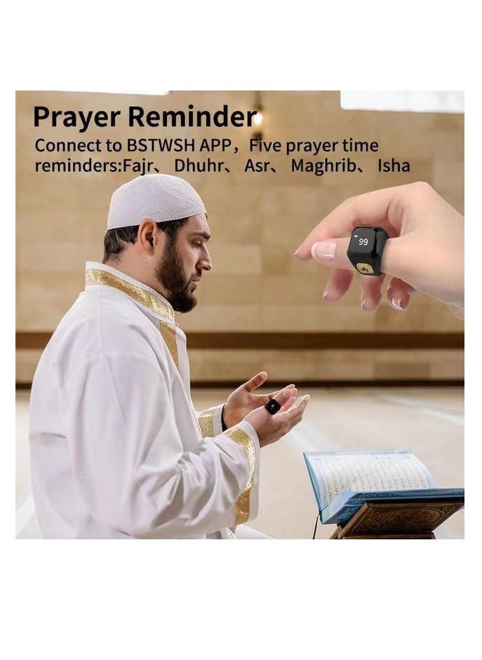 Smart Tasbih Zikr Ring 20mm, Muslim Digital Prayer Ring, OLED display, Tasbih Counter, Wearable Technology, Waterproof, USB Rechargeable