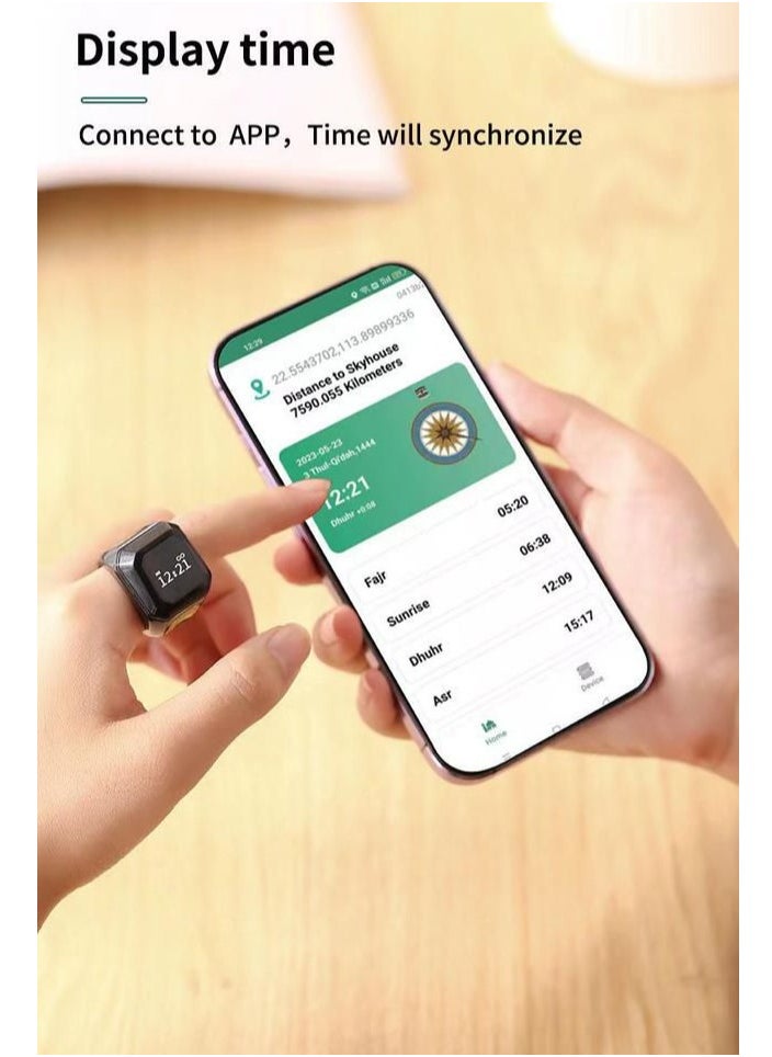 Smart Tasbih Zikr Ring 20mm, Muslim Digital Prayer Ring, OLED display, Tasbih Counter, Wearable Technology, Waterproof, USB Rechargeable