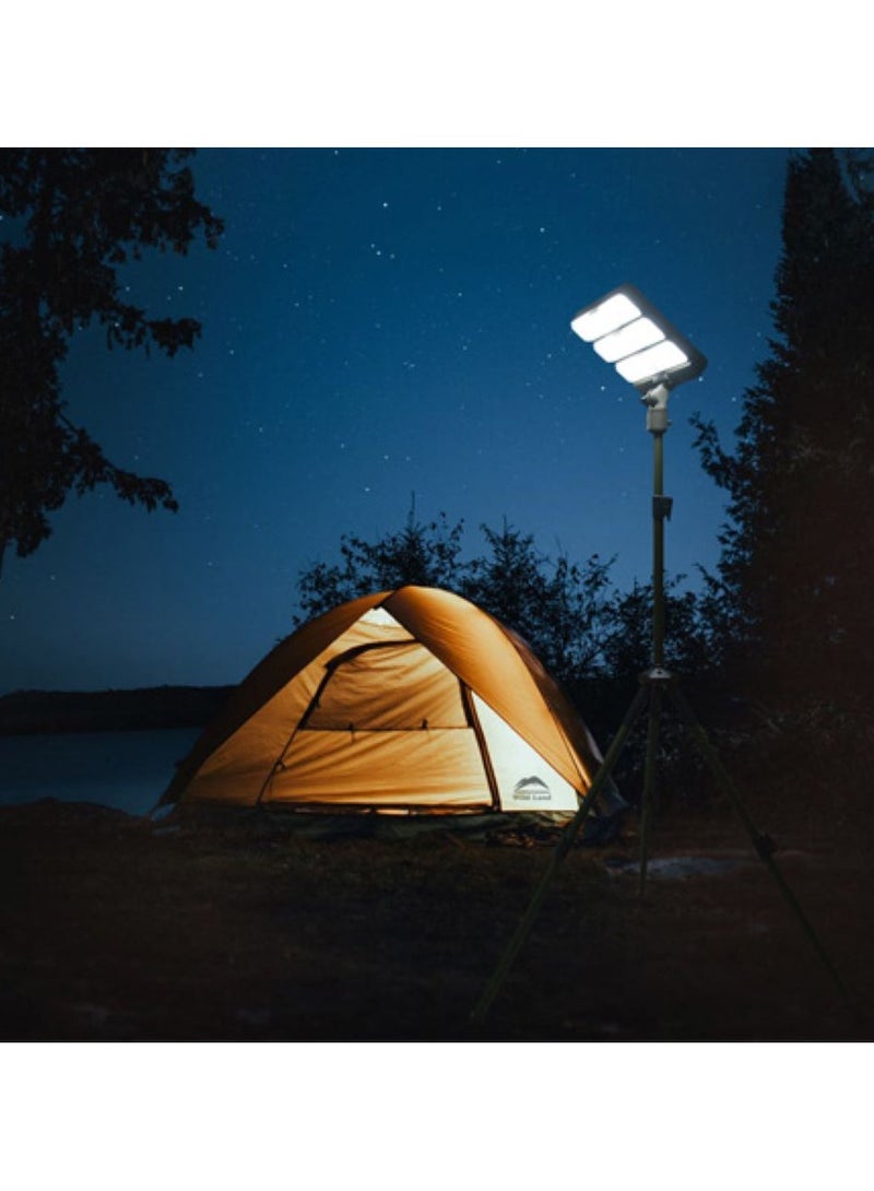 كروني مصباح LED للتخييم يعمل بالطاقة الشمسية بقوة 250 وات، مصباح مقاوم للماء قابل لإعادة الشحن مع حامل - Image 4