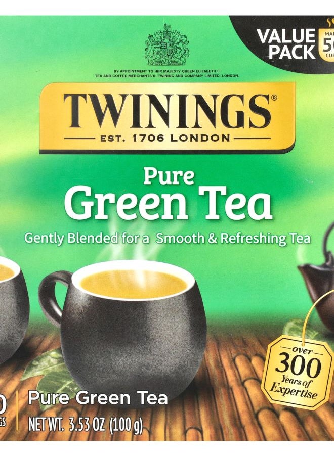 Twinings Pure Green Tea 50 Tea Bags 3.53 oz (100 g) 