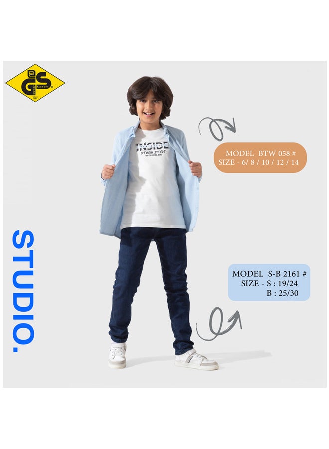 جي@إس قميص كتان صيفي للأولاد مع تيشيرت قطني