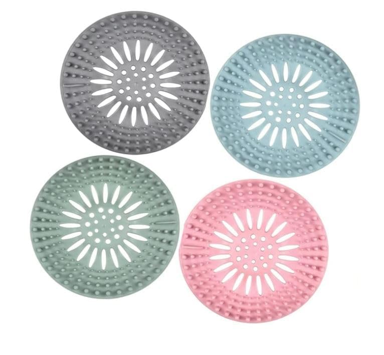 AILEXIM Silicone Hair Catcher Drain Cover | Shower Protector Filter | Sink Filter Bathroom Hair Catcher | Drain Strainers Cover Trap (4) - Image 1