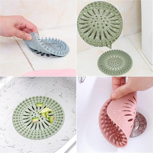 AILEXIM Silicone Hair Catcher Drain Cover | Shower Protector Filter | Sink Filter Bathroom Hair Catcher | Drain Strainers Cover Trap (4) - Image 4