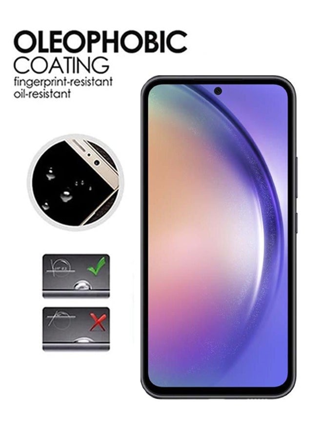 Samsung Galaxy A54 4G Screen Protector – Premium Edge to Edge Tempered Glass, High Transparency, Delicate Touch, Anti-Explosion, Smooth Arc Edges, Easy Installation