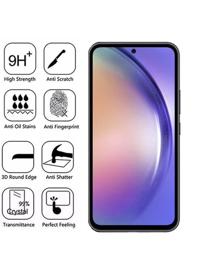 Samsung Galaxy A54 4G Screen Protector – Premium Edge to Edge Tempered Glass, High Transparency, Delicate Touch, Anti-Explosion, Smooth Arc Edges, Easy Installation