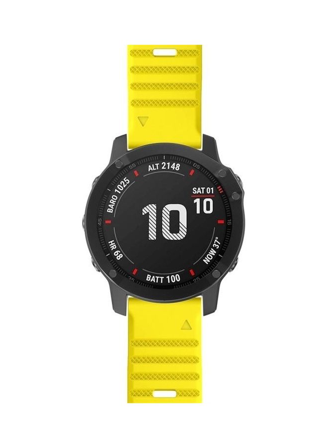 NIBEMINENT Smart Watch Quick Release Silicon Wrist Strap For Garmin Fenix 6 Yellow - Image 2