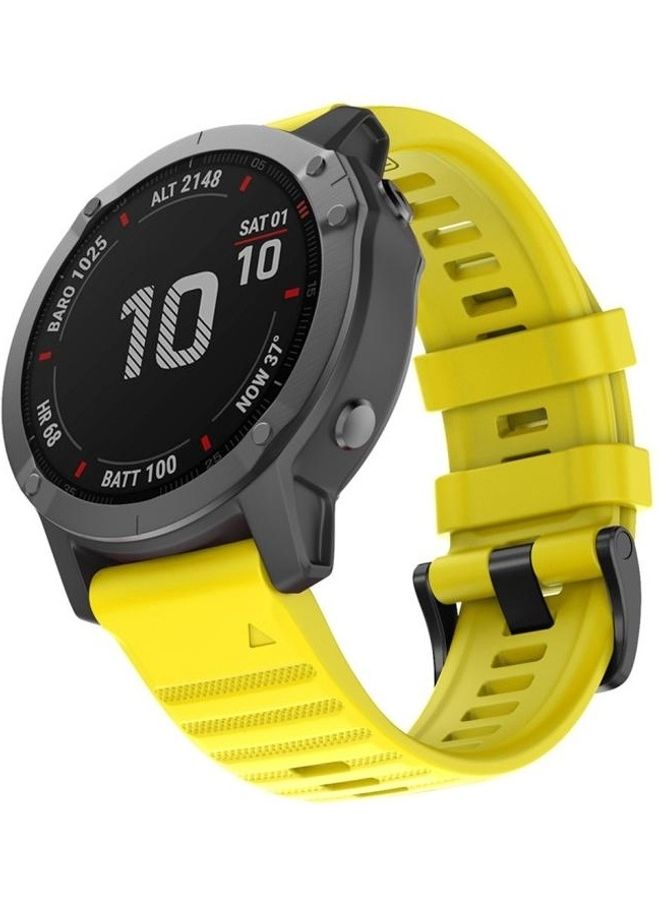 NIBEMINENT Smart Watch Quick Release Silicon Wrist Strap For Garmin Fenix 6 Yellow - Image 1