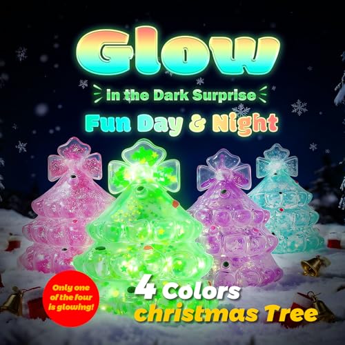 UGYWI Christmas Stocking Stuffers Glow in The DarkSquishy Fidget Toys for Kids Gifts for Boys Girls Age 3 4Pcs Christmas Tree - Image 5