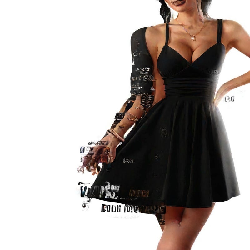Sexy V-Neck Sleeveless Bodycon Dress Summer Party Gown - Image 5