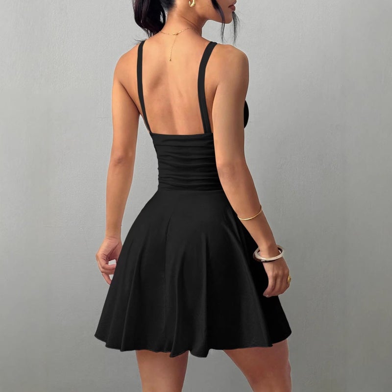 Sexy V-Neck Sleeveless Bodycon Dress Summer Party Gown - Image 3