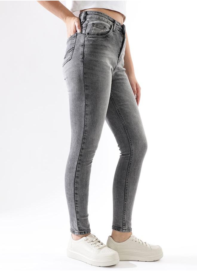 HIGH STAR Women Comfort Skinny Fit High-Rise Heavy Fade Stretchable Jeans  - Image 3