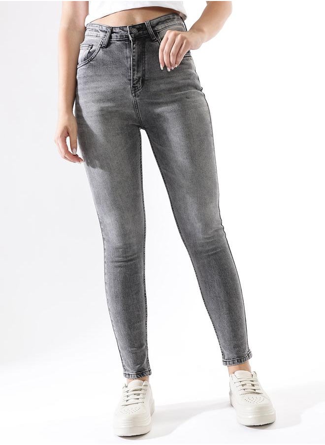 HIGH STAR Women Comfort Skinny Fit High-Rise Heavy Fade Stretchable Jeans  - Image 5