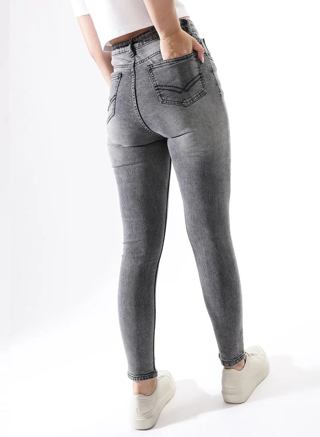 HIGH STAR Women Comfort Skinny Fit High-Rise Heavy Fade Stretchable Jeans