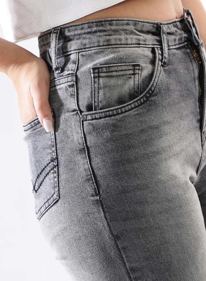 HIGH STAR Women Comfort Skinny Fit High-Rise Heavy Fade Stretchable Jeans