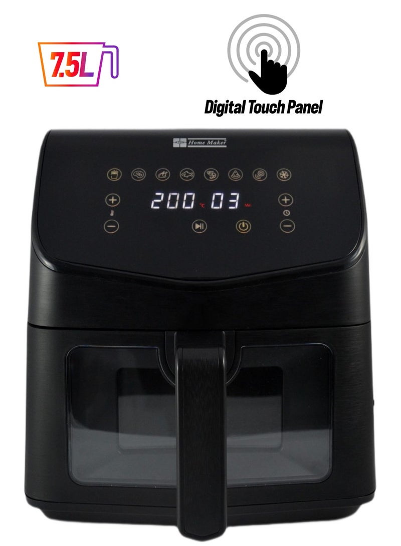 Homemaker Home Maker Digital Air Fryer – 7.5L Capacity – 1450–1700W – High-Speed Air Circulation – Preset Programs – Transparent Drawer – Non-Stick Basket - Image 1
