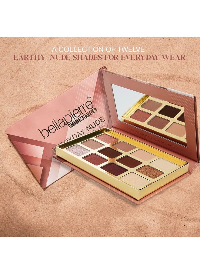 BellaPierre Everyday Nude Eyeshadow Palette ; 12 Shades In Matte Satin Shimmer & Foil Finishes ; Non Toxic & Paraben Free ; Vegan & Cruelty Free  - Image 3
