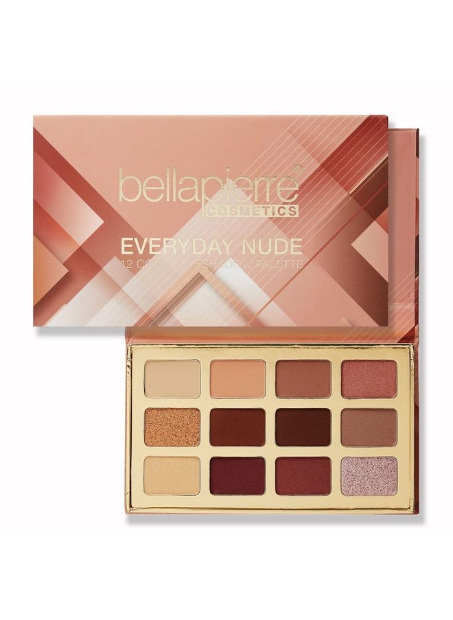 BellaPierre Everyday Nude Eyeshadow Palette ; 12 Shades In Matte Satin Shimmer & Foil Finishes ; Non Toxic & Paraben Free ; Vegan & Cruelty Free  - Image 2