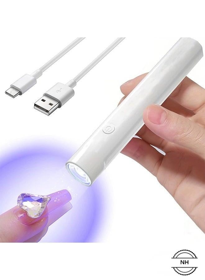 NH Mini Handheld UV Light for Gel Nails, Portable LED Nail Lamp, Rechargeable USB Nail Dryer, Gel Polish Curing Lamp, Mini Nail Dryer for DIY at Home & Travel (White) - Image 1