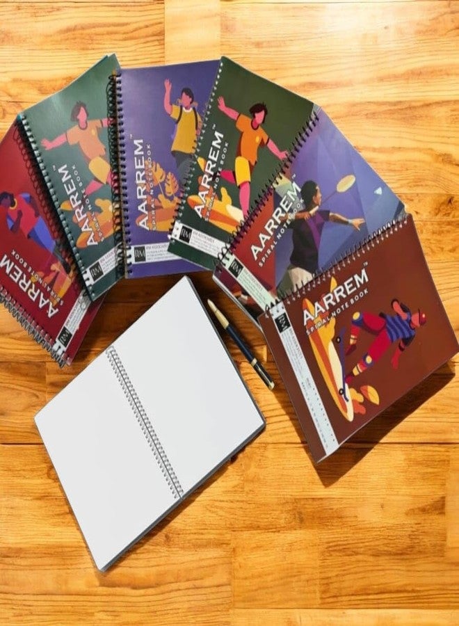 A4 Spiral Notebook Set, Pack-3, 200 Pages Each, White Ring Binding, Plain/Unruled, 70 GSM Chlorine-Free Paper, 200 Total Pages - Image 2